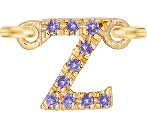 Yellow Gold, Lilac Sapphire Letter - Image 28