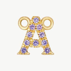 Yellow Gold, Lilac Sapphire Letter - Image 29