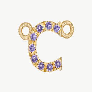 Yellow Gold, Lilac Sapphire Letter - Image 31