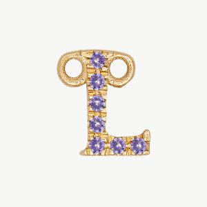 Yellow Gold, Lilac Sapphire Letter - Image 40