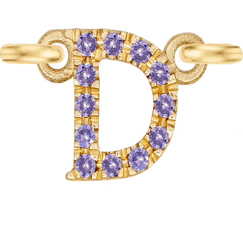 Yellow Gold, Lilac Sapphire Letter - Image 6