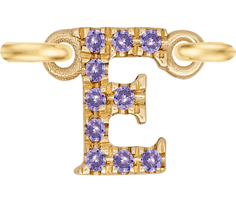 Yellow Gold, Lilac Sapphire Letter - Image 7