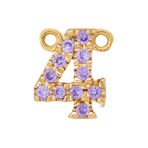 Lilac Sapphire + 14k Yellow Gold Number Charm - Image 5