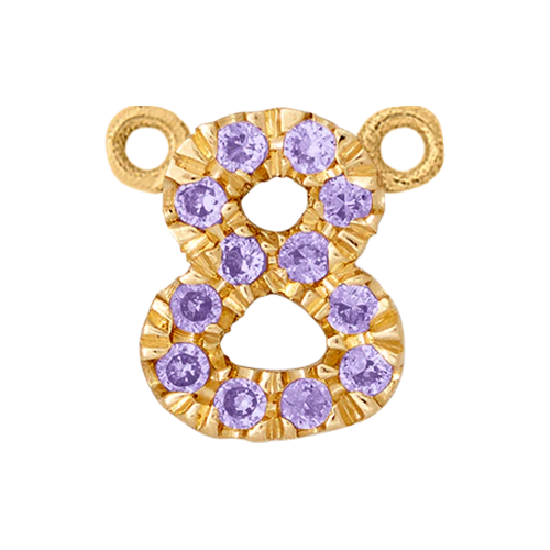 Lilac Sapphire + 14k Yellow Gold Number Charm - Image 9