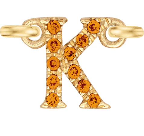 Yellow Gold, Orange Sapphire Letter - Image 13