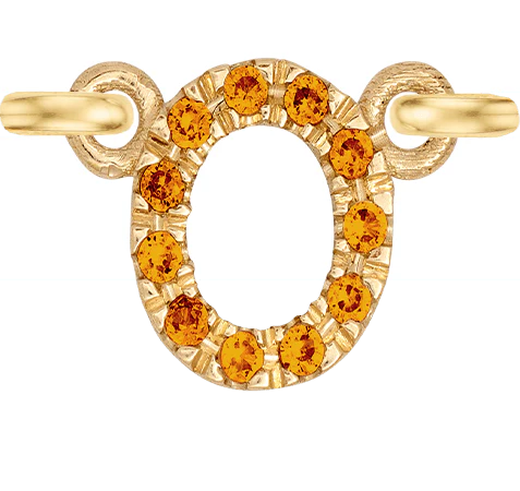 Yellow Gold, Orange Sapphire Letter - Image 17