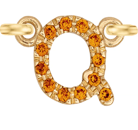 Yellow Gold, Orange Sapphire Letter - Image 19