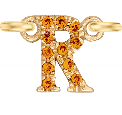 Yellow Gold, Orange Sapphire Letter - Image 20