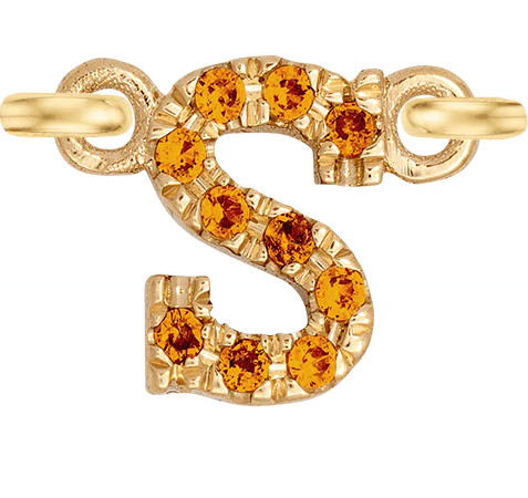 Yellow Gold, Orange Sapphire Letter - Image 21