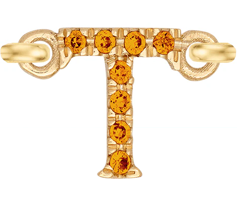Yellow Gold, Orange Sapphire Letter - Image 22