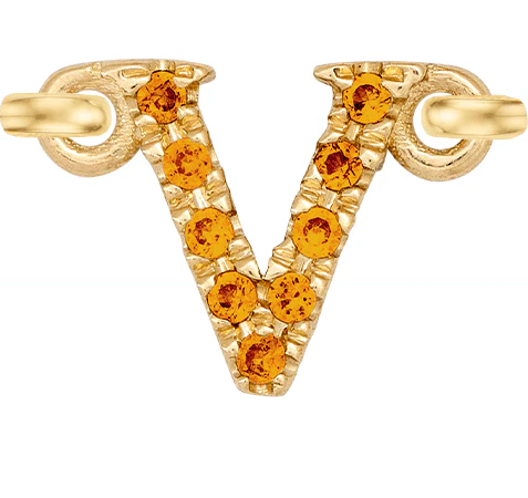Yellow Gold, Orange Sapphire Letter - Image 24