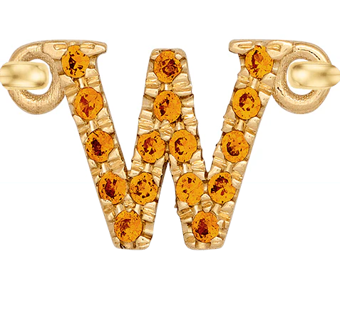Yellow Gold, Orange Sapphire Letter - Image 25