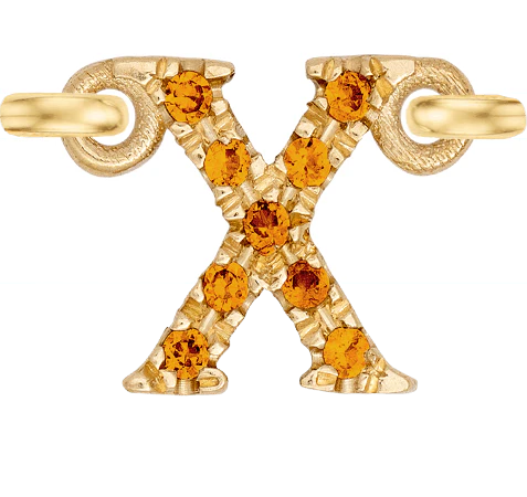 Yellow Gold, Orange Sapphire Letter - Image 26