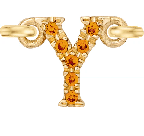 Yellow Gold, Orange Sapphire Letter - Image 27