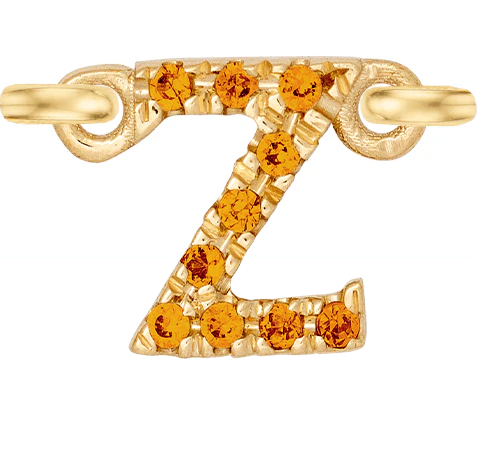 Yellow Gold, Orange Sapphire Letter - Image 28