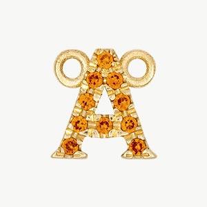 Yellow Gold, Orange Sapphire Letter - Image 29