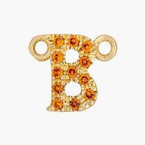 Yellow Gold, Orange Sapphire Letter - Image 30