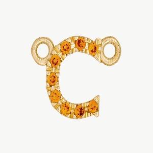 Yellow Gold, Orange Sapphire Letter - Image 31