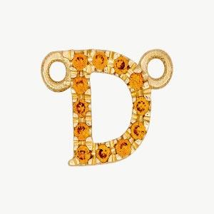 Yellow Gold, Orange Sapphire Letter - Image 32