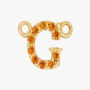 Yellow Gold, Orange Sapphire Letter - Image 35