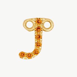 Yellow Gold, Orange Sapphire Letter - Image 38
