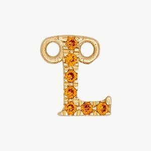 Yellow Gold, Orange Sapphire Letter - Image 40