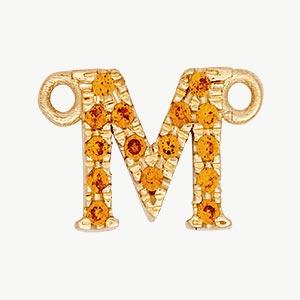 Yellow Gold, Orange Sapphire Letter - Image 41