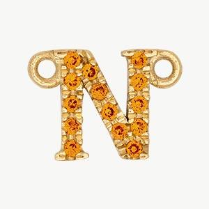 Yellow Gold, Orange Sapphire Letter - Image 42