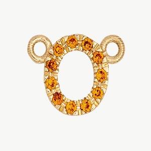 Yellow Gold, Orange Sapphire Letter - Image 43