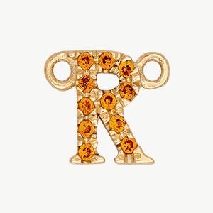 Yellow Gold, Orange Sapphire Letter - Image 46