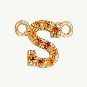 Yellow Gold, Orange Sapphire Letter - Image 47