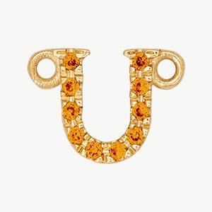 Yellow Gold, Orange Sapphire Letter - Image 49