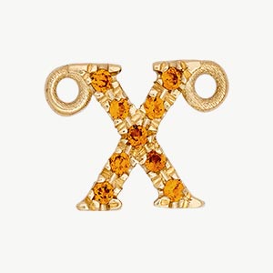 Yellow Gold, Orange Sapphire Letter - Image 52