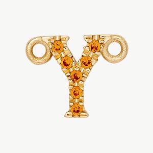 Yellow Gold, Orange Sapphire Letter - Image 53