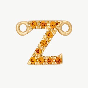 Yellow Gold, Orange Sapphire Letter - Image 54