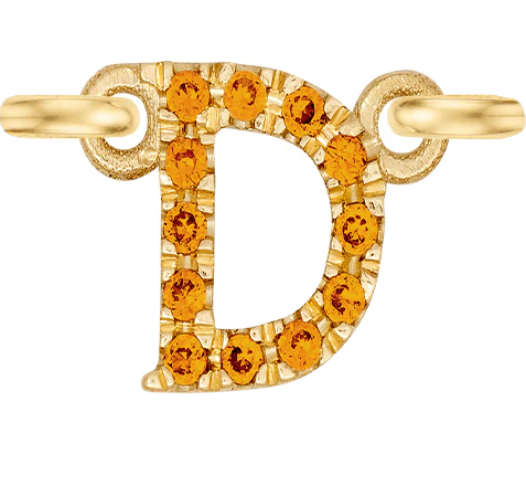 Yellow Gold, Orange Sapphire Letter - Image 6