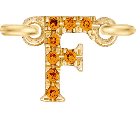 Yellow Gold, Orange Sapphire Letter - Image 8