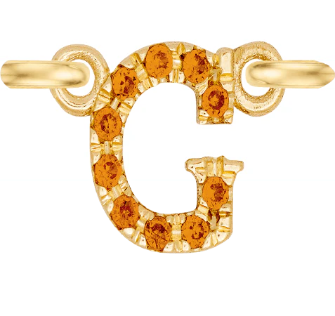 Yellow Gold, Orange Sapphire Letter - Image 9