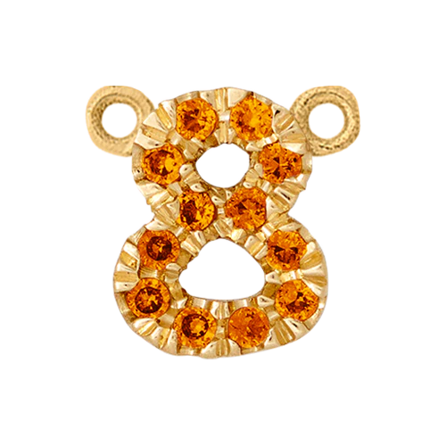 Orange Sapphire + 14k Yellow Gold Number Charm - Image 9