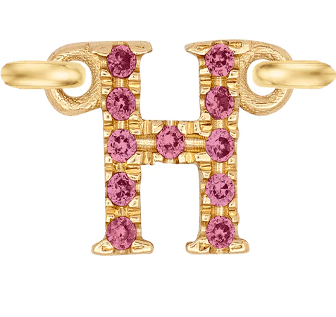 Yellow Gold, Pink Sapphire Letter - Image 10
