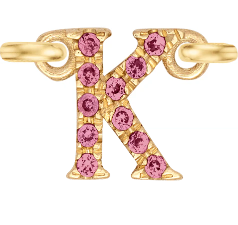 Yellow Gold, Pink Sapphire Letter - Image 13