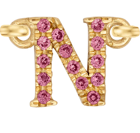 Yellow Gold, Pink Sapphire Letter - Image 16
