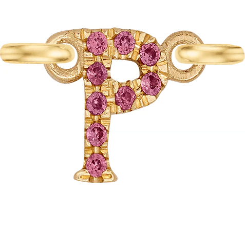 Yellow Gold, Pink Sapphire Letter - Image 18