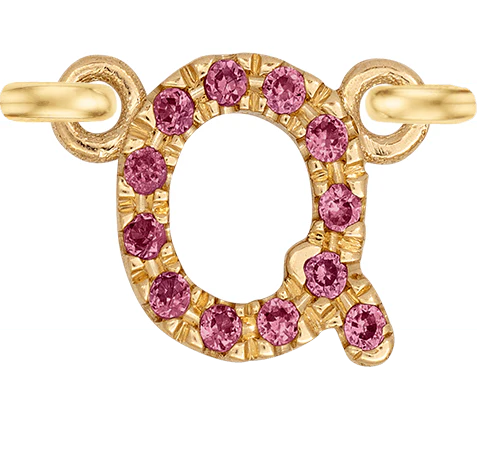Yellow Gold, Pink Sapphire Letter - Image 19