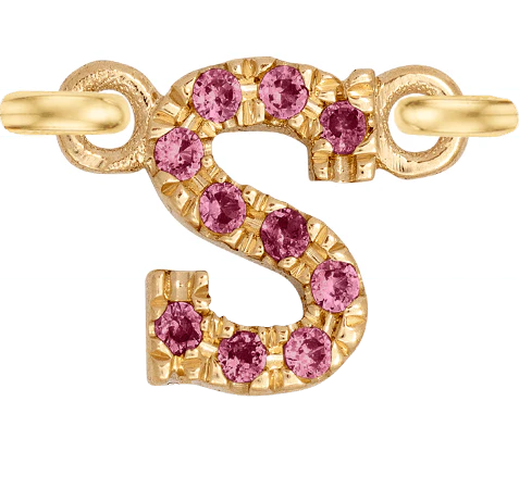 Yellow Gold, Pink Sapphire Letter - Image 21