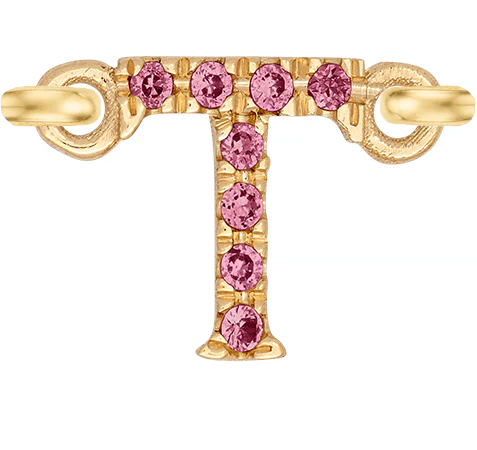 Yellow Gold, Pink Sapphire Letter - Image 22