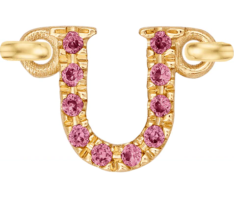Yellow Gold, Pink Sapphire Letter - Image 23