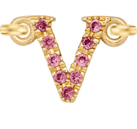 Yellow Gold, Pink Sapphire Letter - Image 24