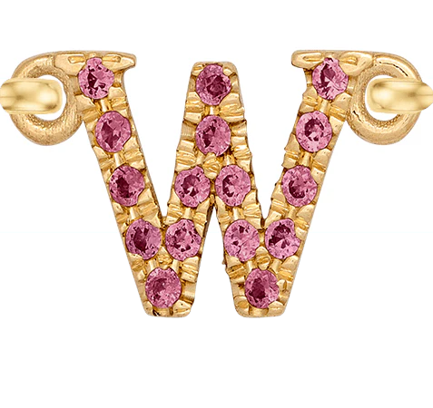 Yellow Gold, Pink Sapphire Letter - Image 25