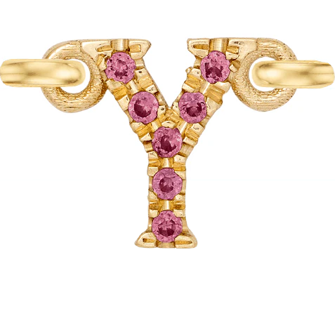 Yellow Gold, Pink Sapphire Letter - Image 27